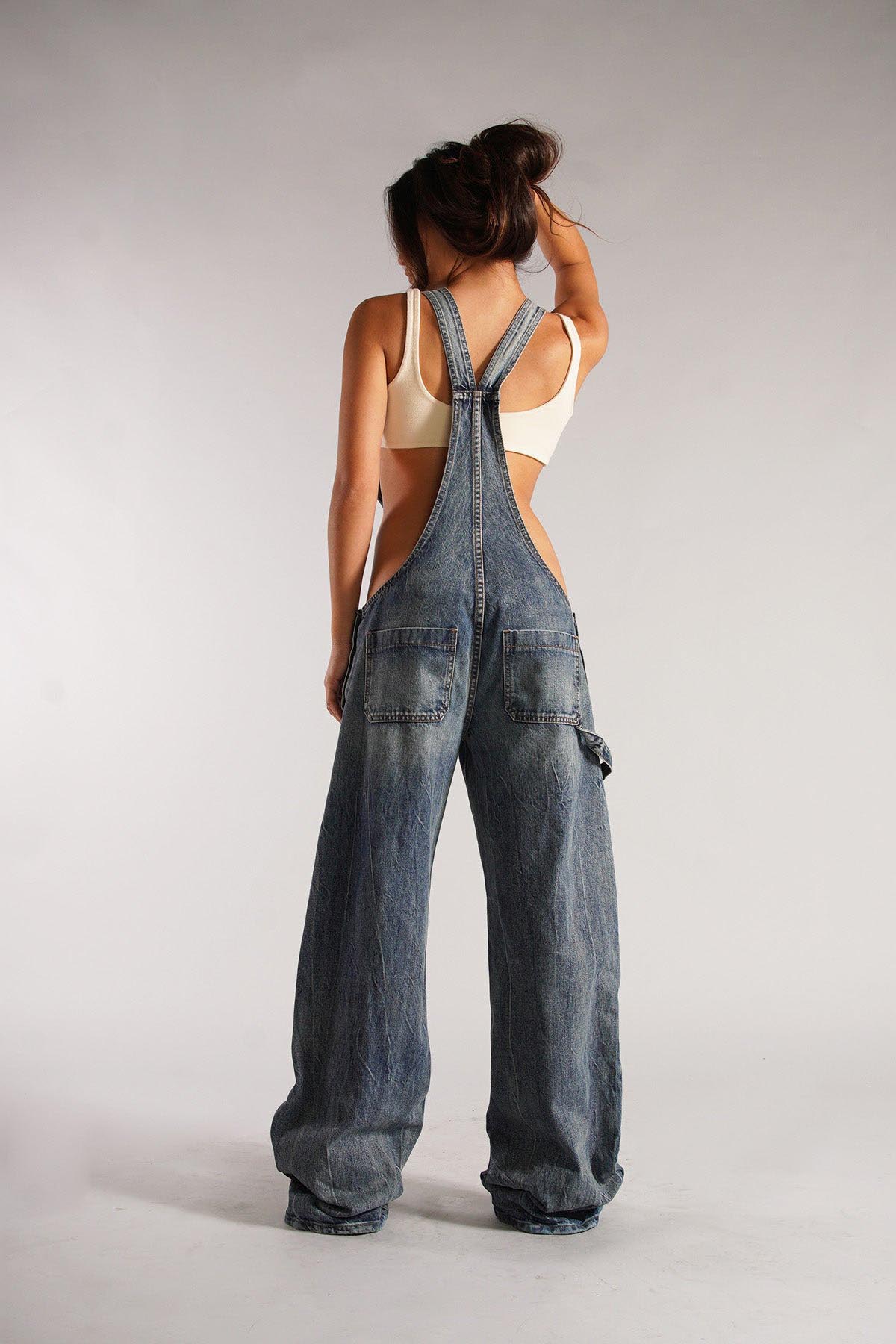 Chic Utility Denim Jumpsuit