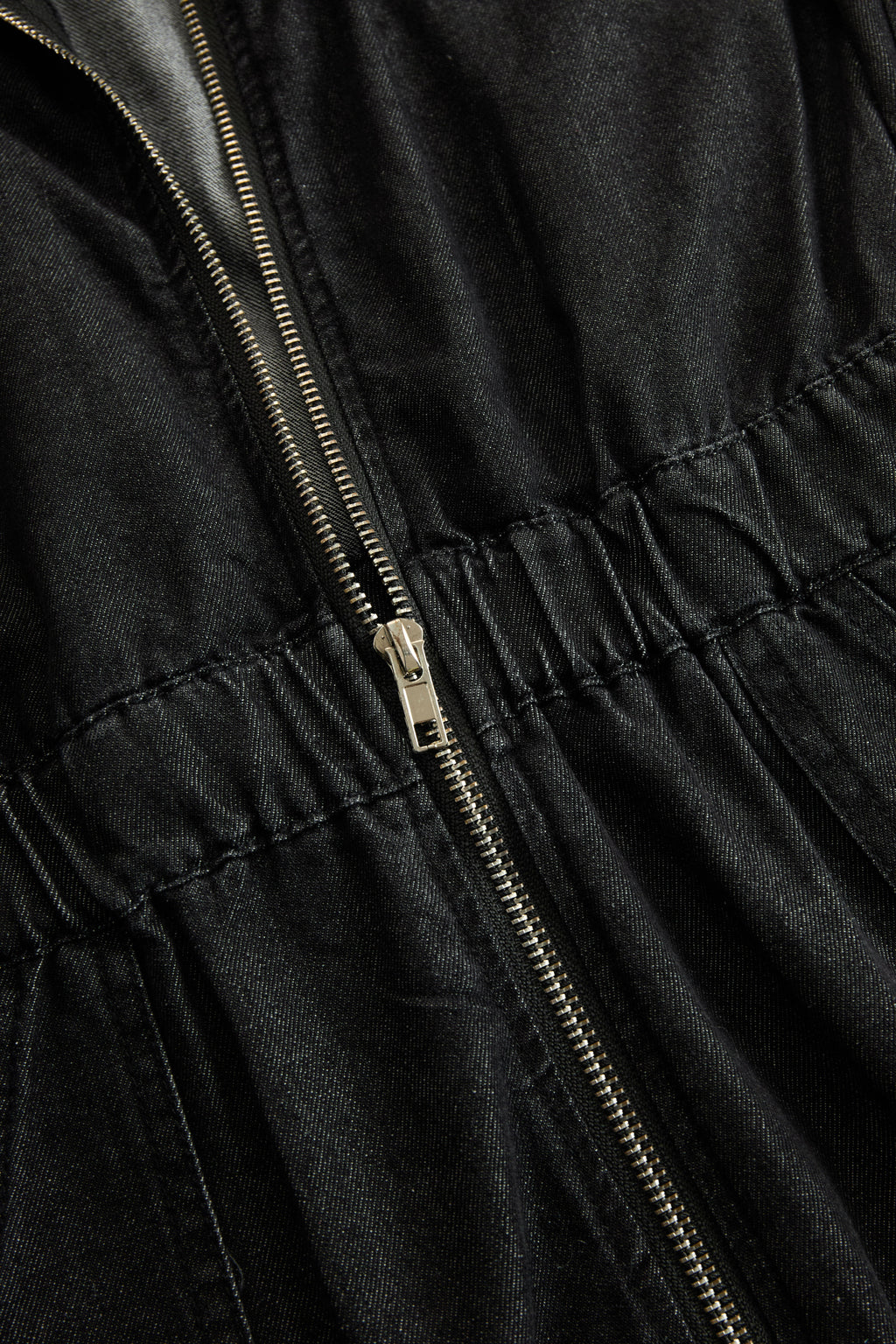 【24-hour shipping out】Casual Loose Vintage Denim Elastic Waist Zipper Hooded Jumpsuit