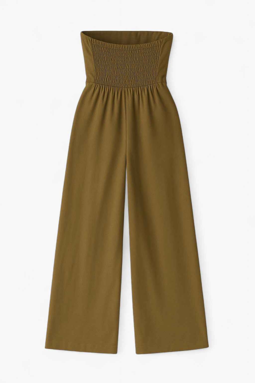 Strapless Wide Leg Jumpsuit | High Waist Structured Bodice Summer