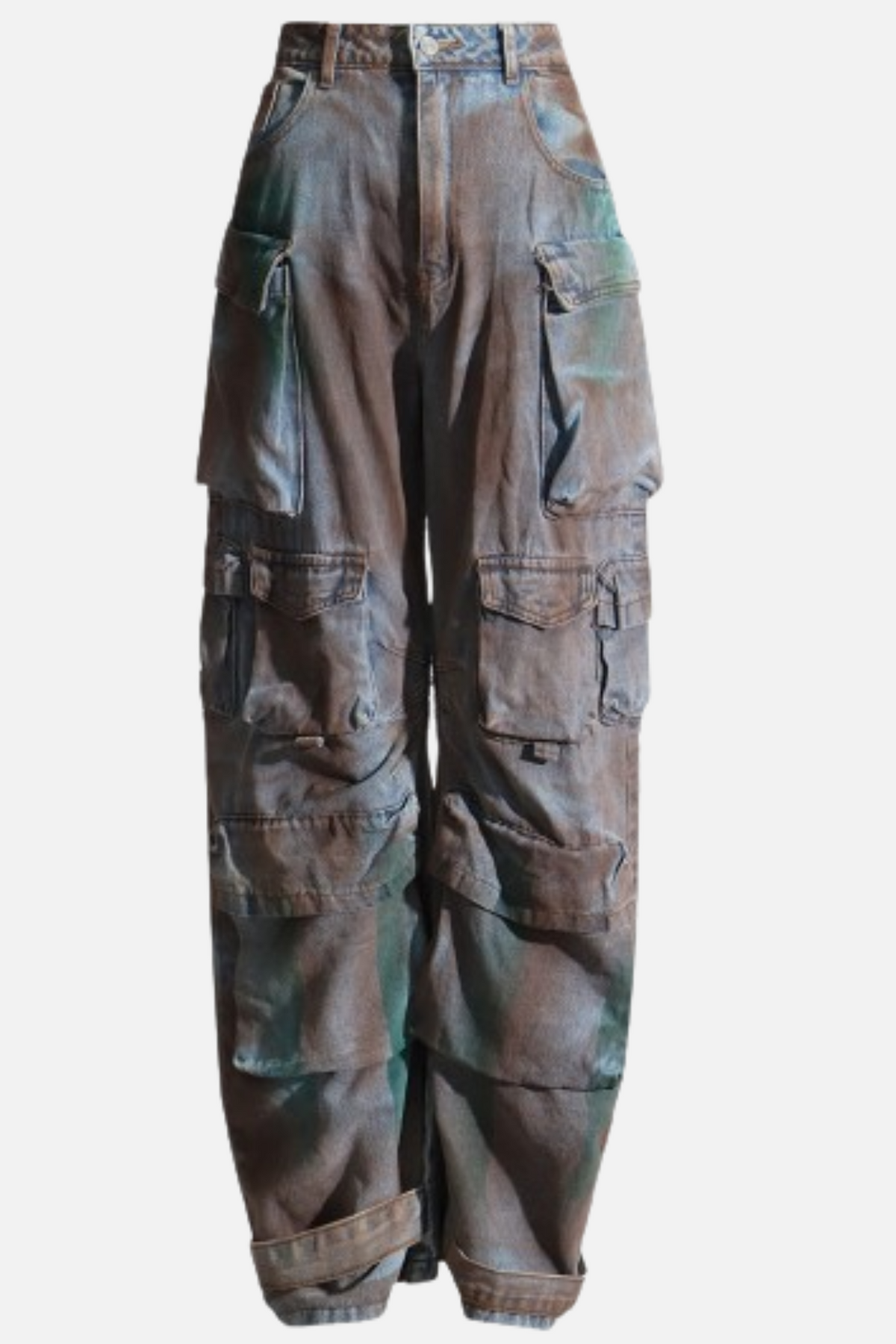 Kynlee Distressed Cargo Denim Jeans